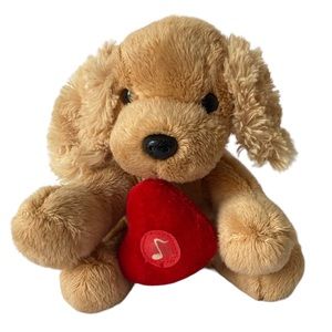 Russ Berrie Barking Puppy Dog 5.5" Stuffed Plush Vintage HTF (video).